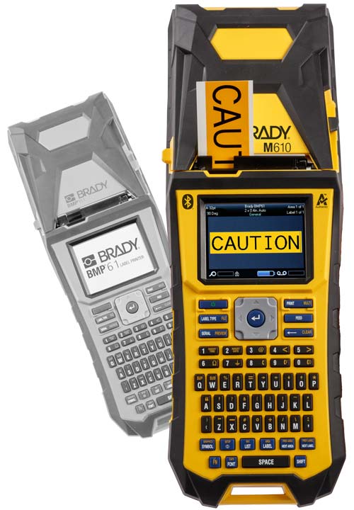 En ny M610-skrivare framför en gammal BMP61-skrivare